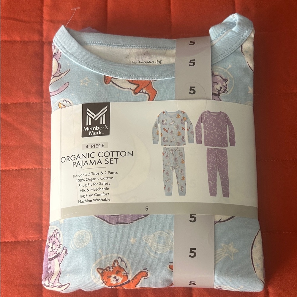 Member's Mark Kids Pajama Set - Blue and Purple 4 pieces